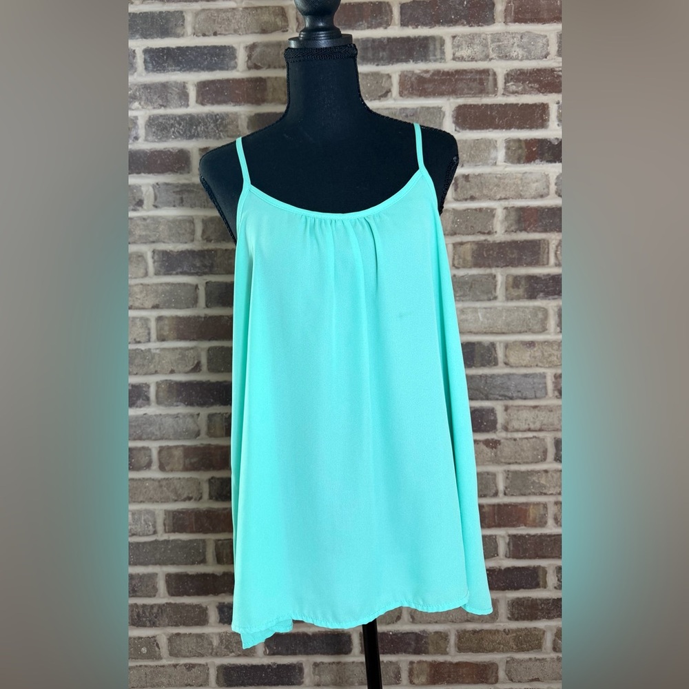 Chris & Carol Mint Aqua Spaghetti Strap night low tank top - Picture 3 of 4